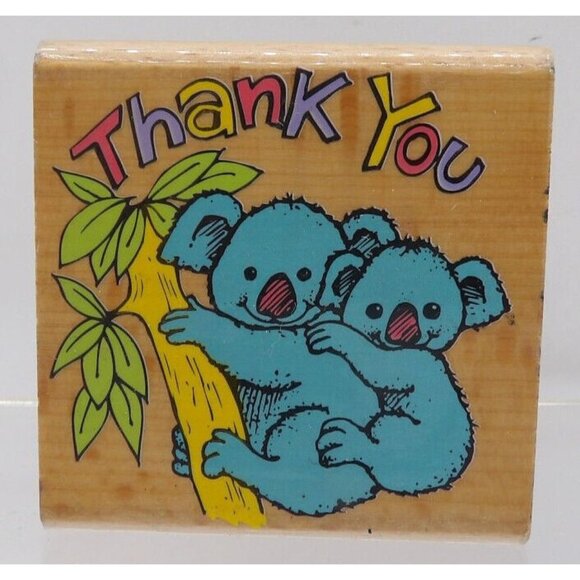 Pair of Koala Bears "Thank You" Stamp- Unbranded No Copyright date - Picture 1 of 2